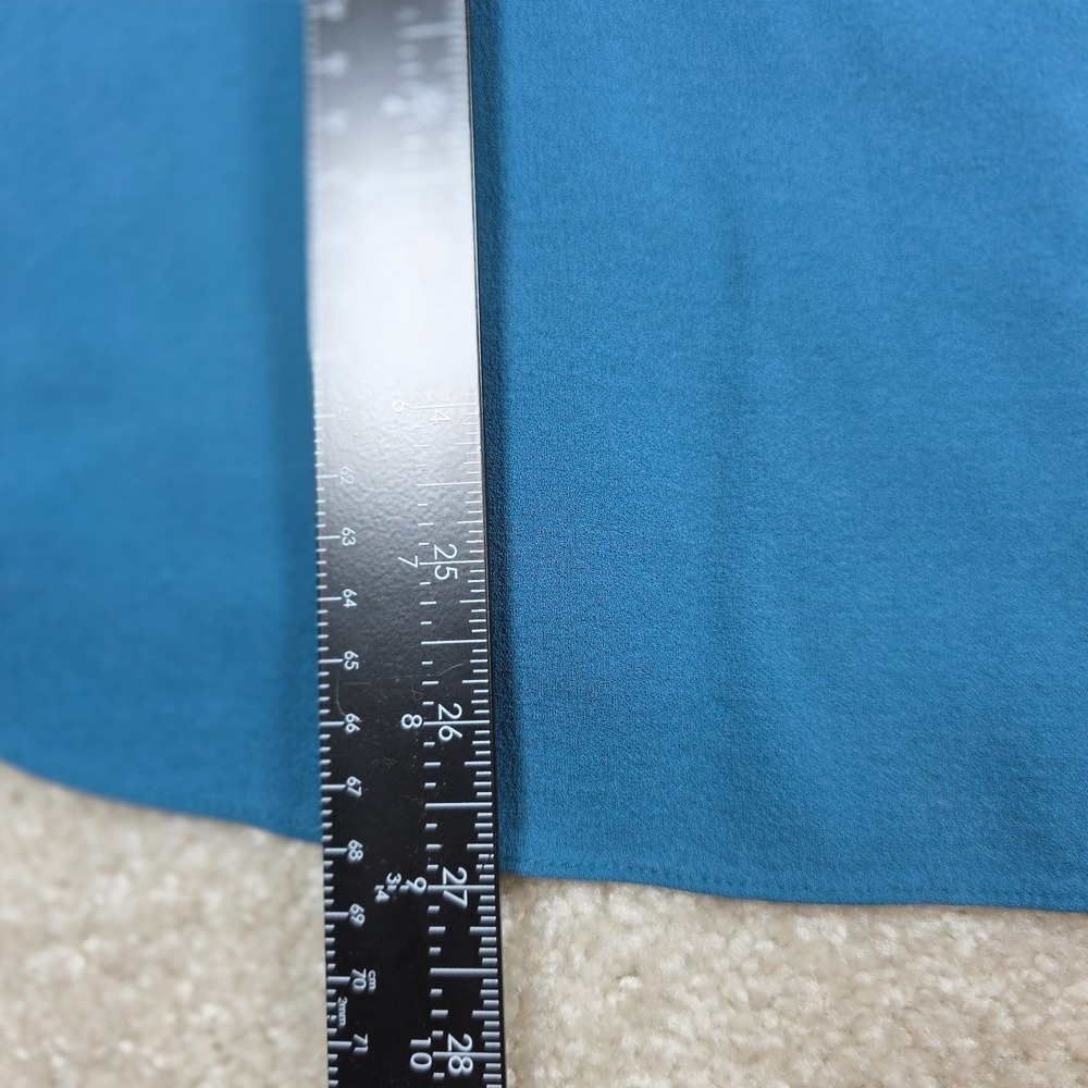 Eileen Fisher‎ Womens L Blue Sleeveless Tank Top Blouse 100% Silk Crepe - Picture 8 of 9
